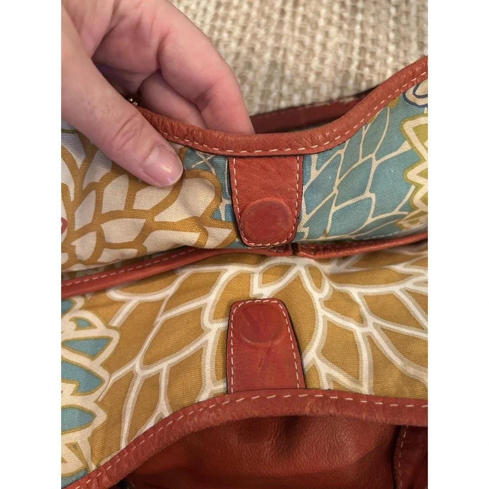 Vintage Fossil Burnt Orange Soft Leather Hobo Shoulder Bag Slouchy Purse 90's